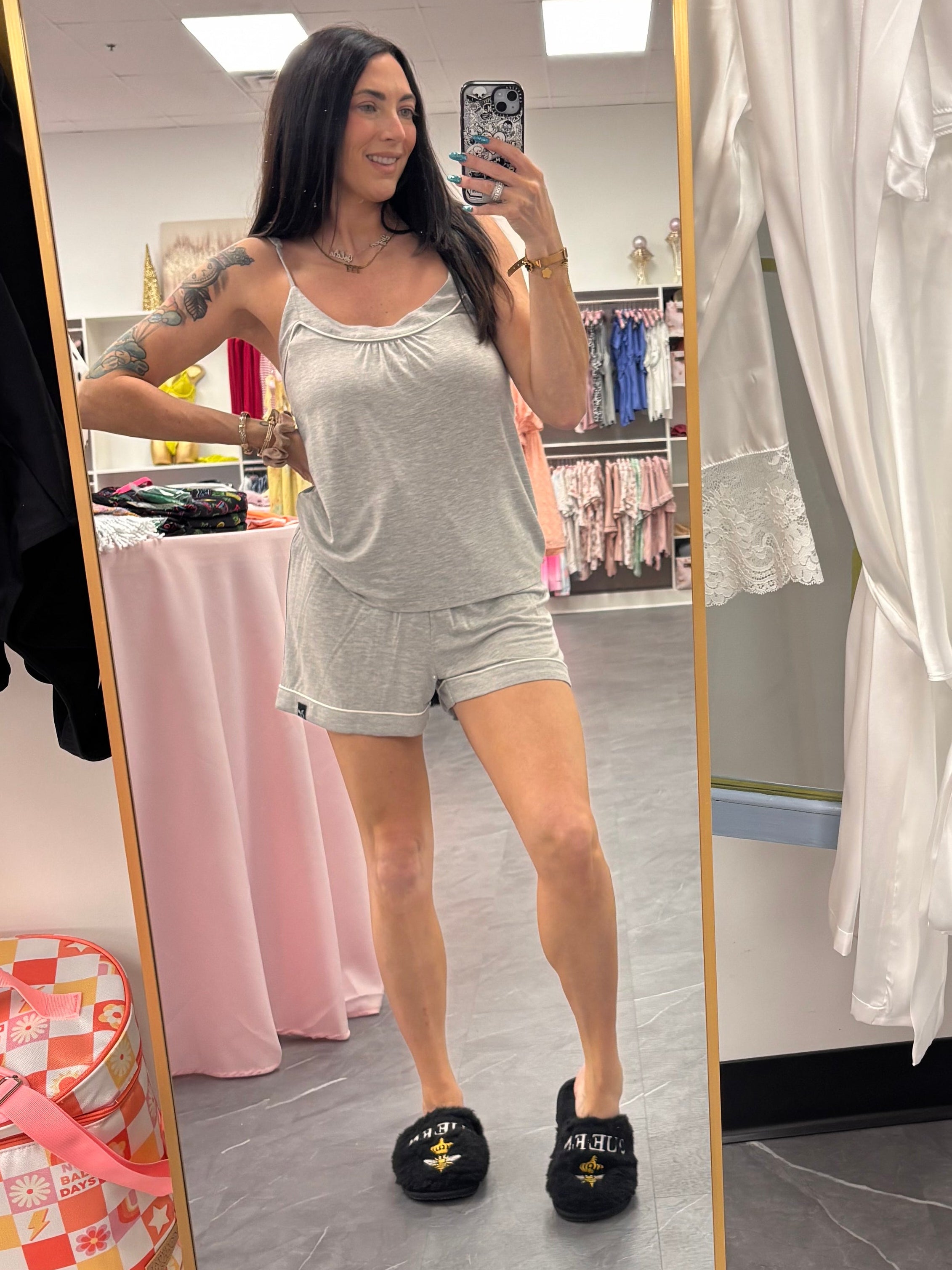 Bamboo Cami & Short Set Grey Marl