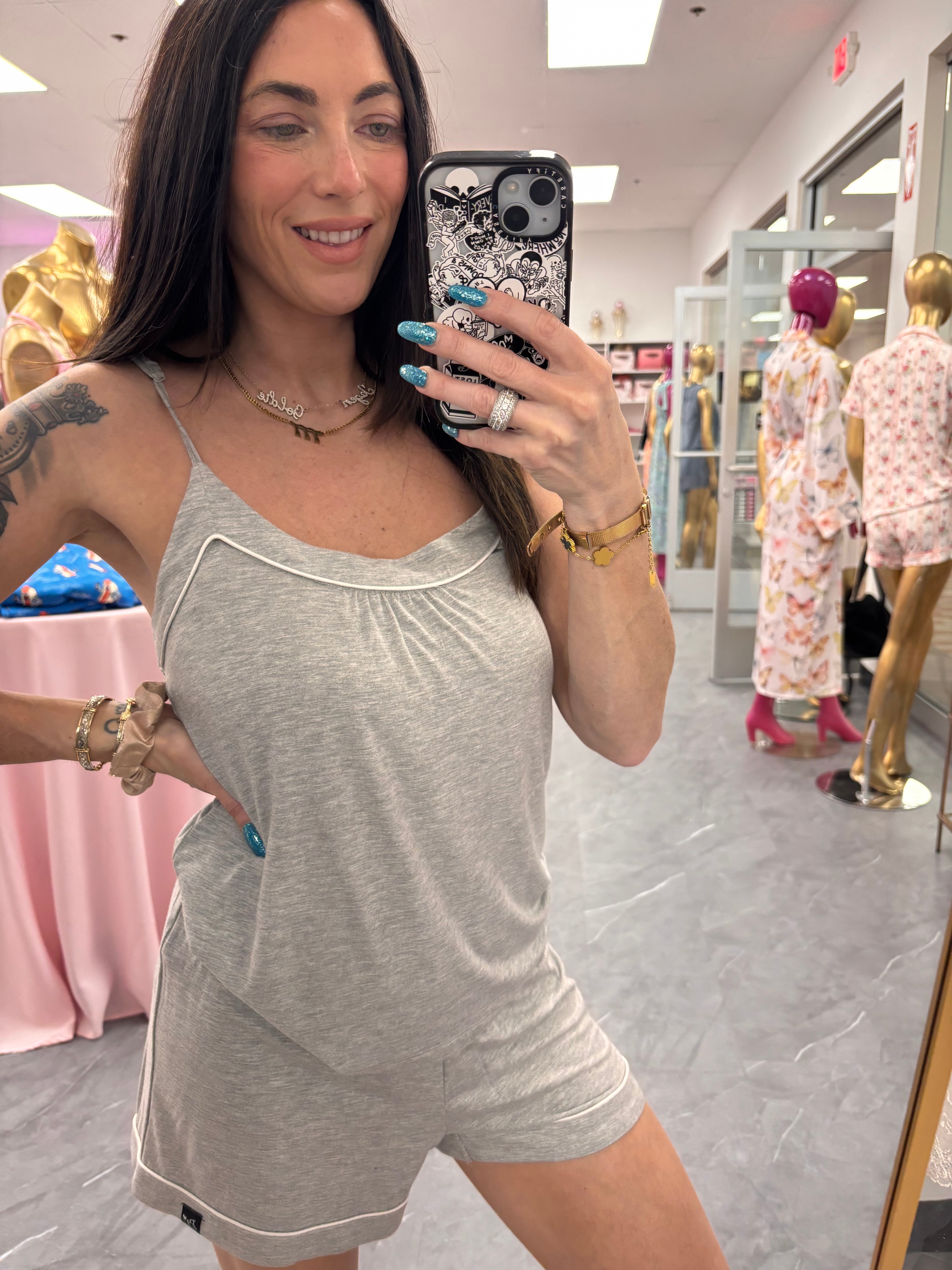Bamboo Cami & Short Set Grey Marl