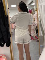 Bamboo Shirt and Short Set in Cream