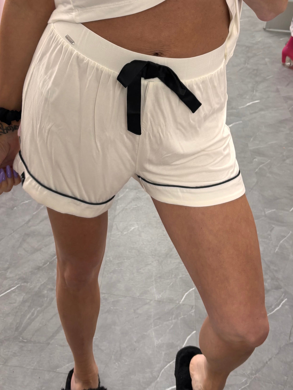 Bamboo Shirt and Short Set in Cream