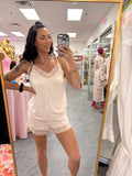 Bamboo Lace Cami and Short Set Powder Puff Pink