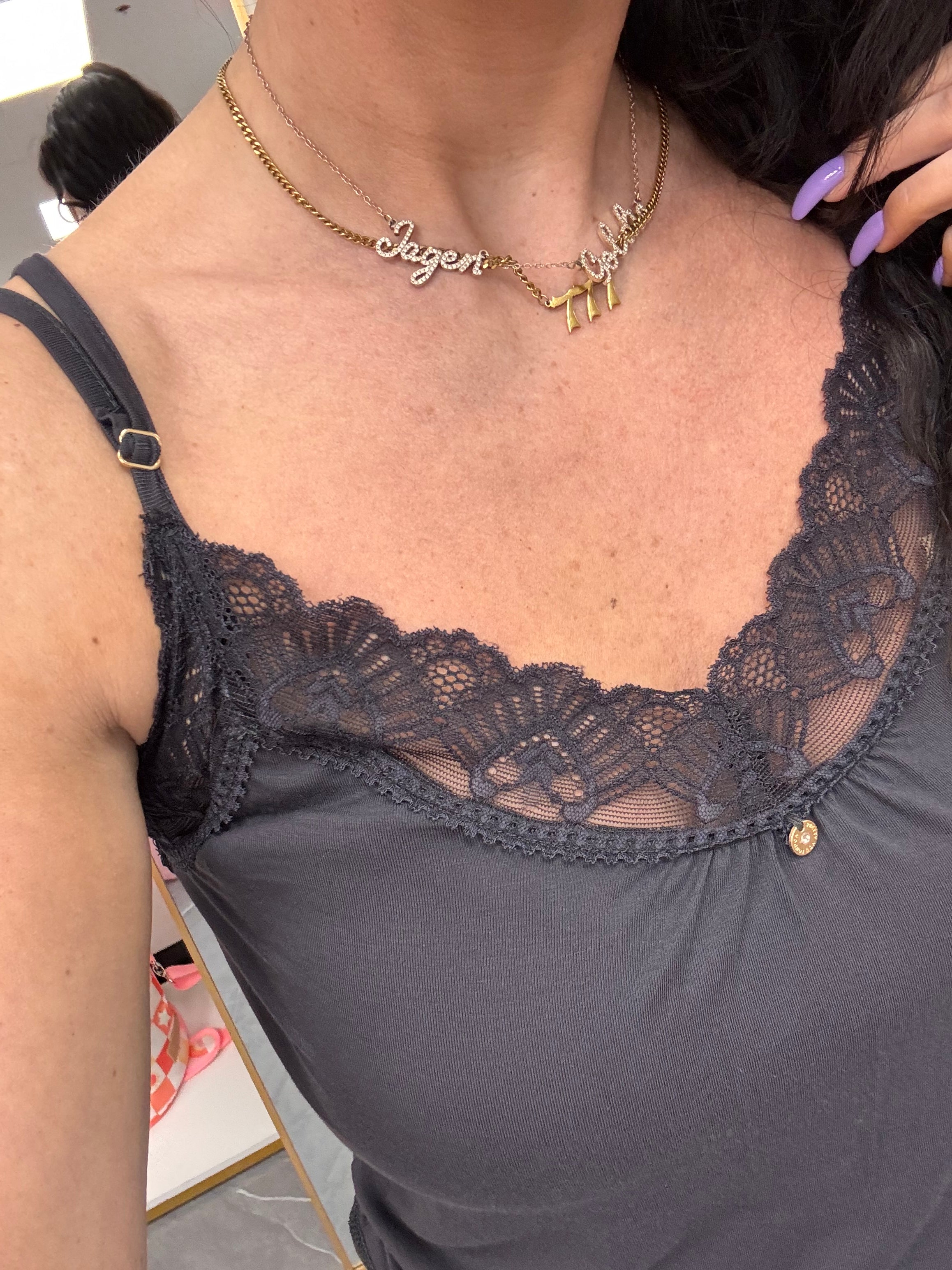 Bamboo Lace PJ Set in Raven