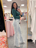 High-Rise Bootcut Denim Jeans- Light Wash
