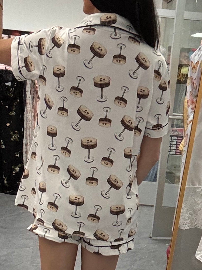 Martini Party Short Sleeve Lounge Set