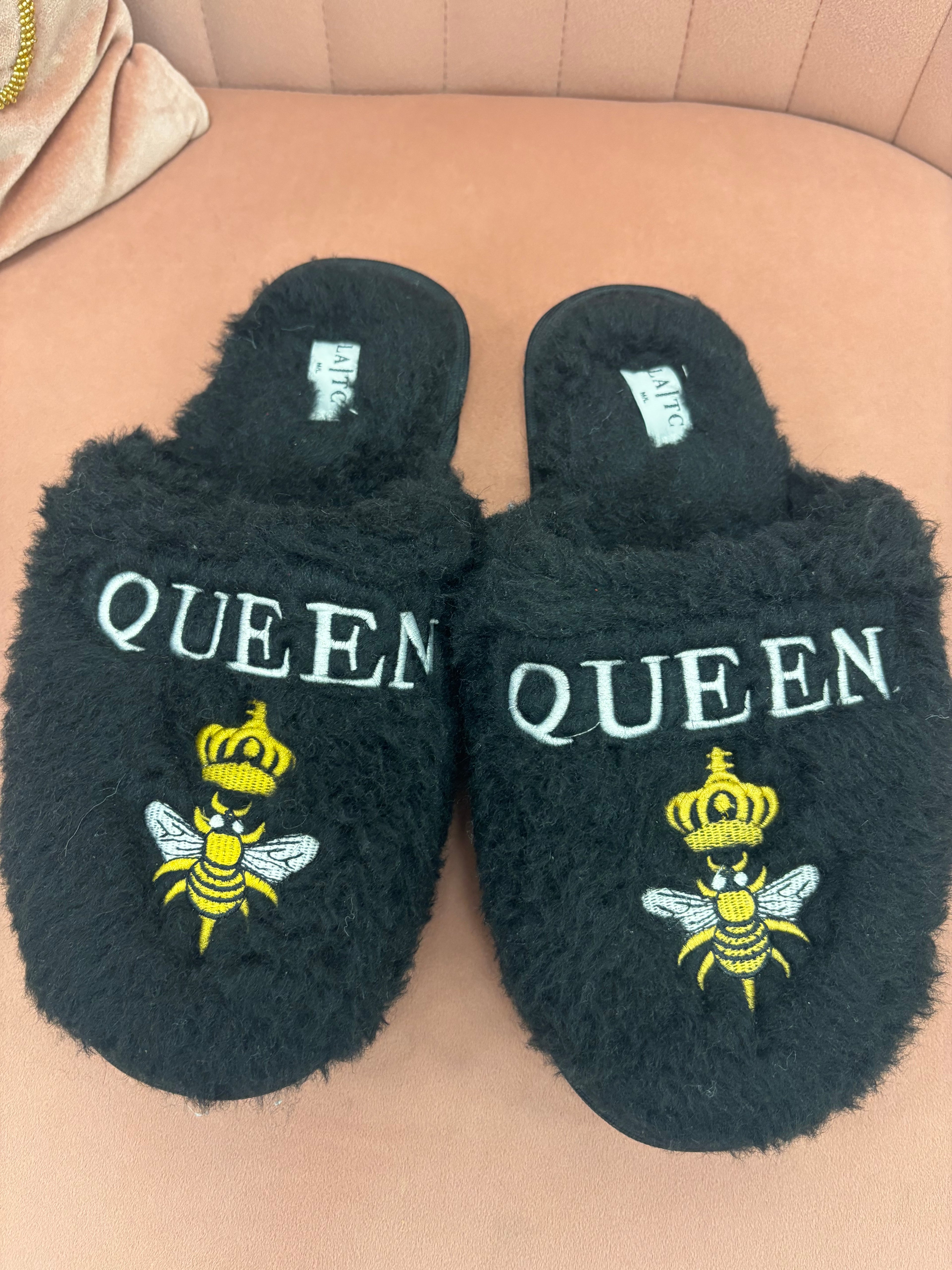 BEL AIR SLIPPERS - Queen B (Black)