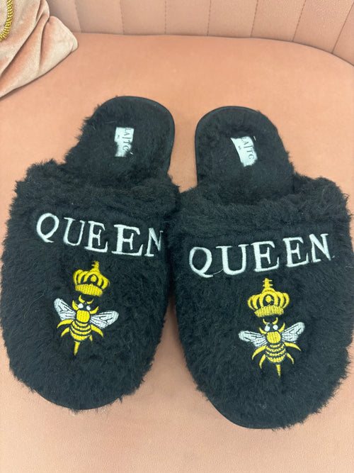BEL AIR SLIPPERS - Queen B (Black)