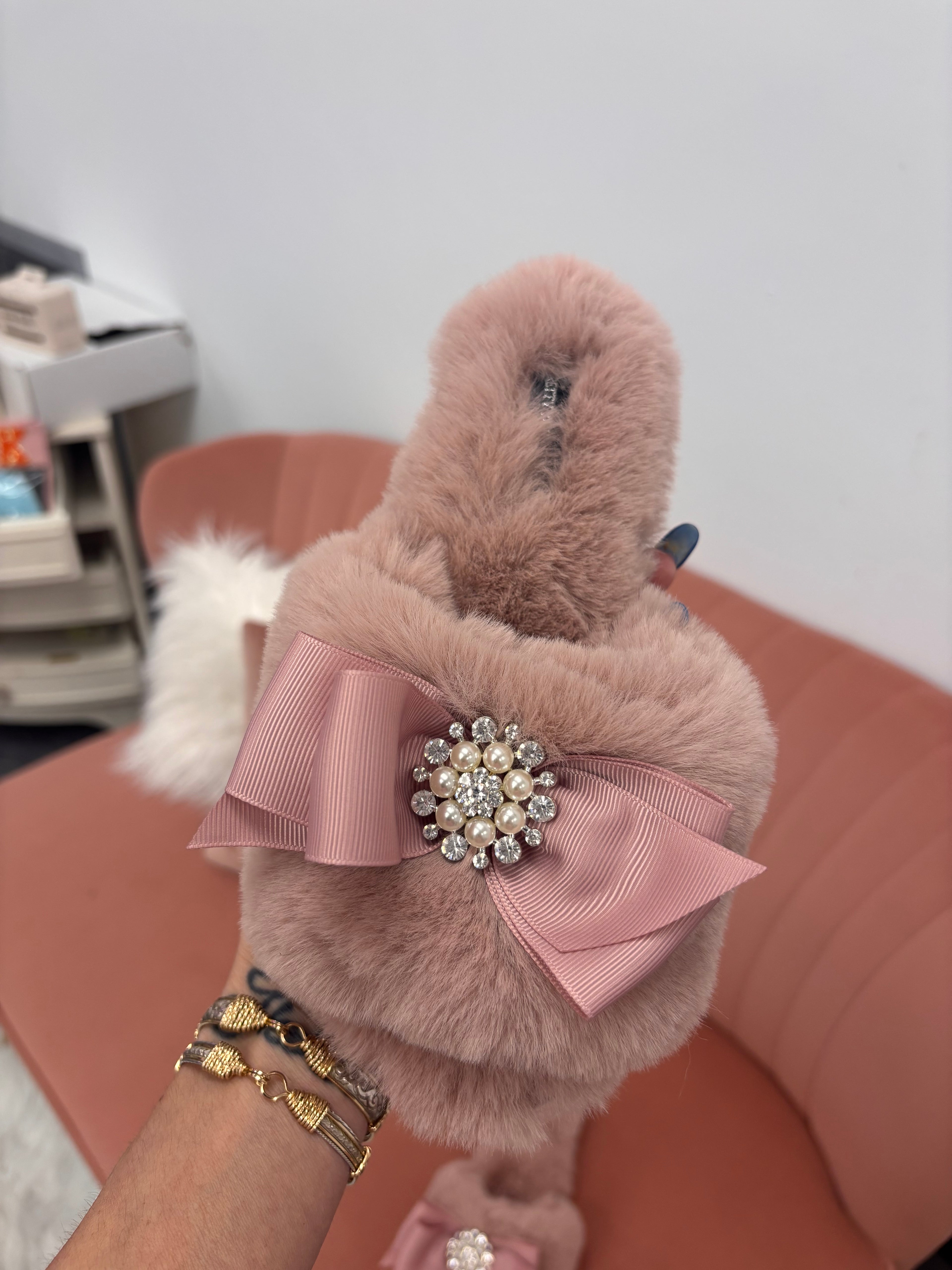Pink Embellished Slippers