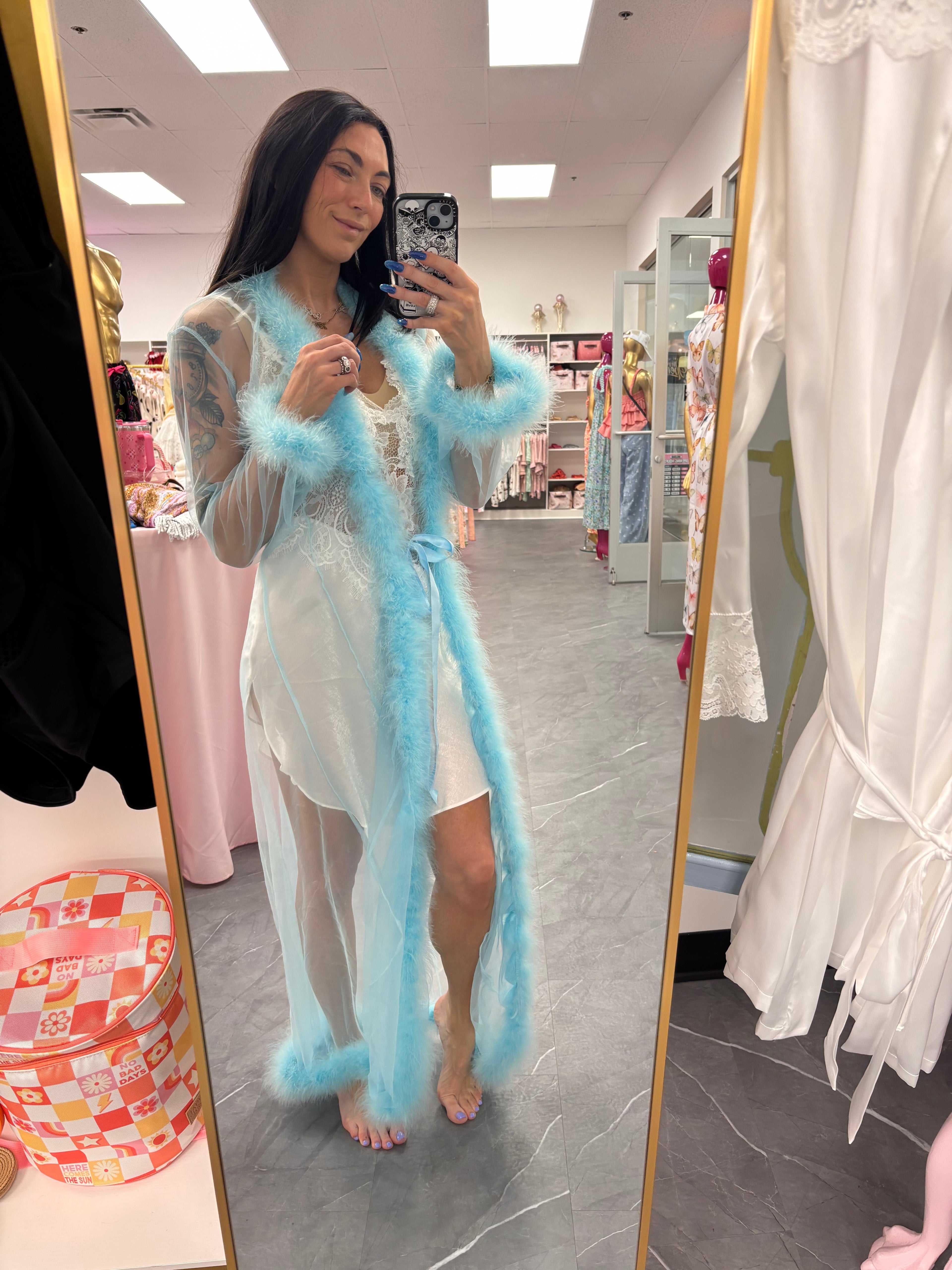 Marabou Robe Turquoise