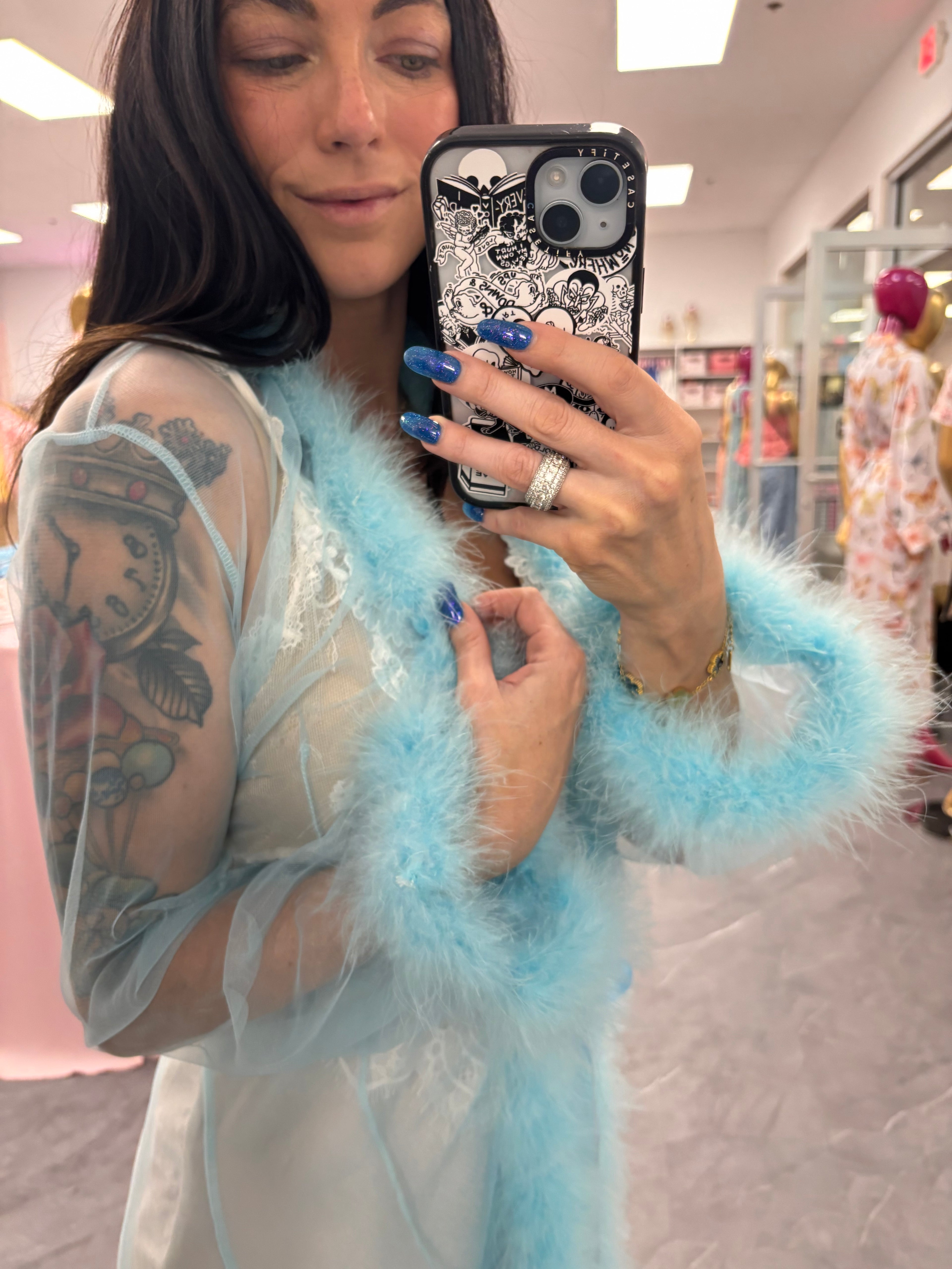 Marabou Robe Turquoise