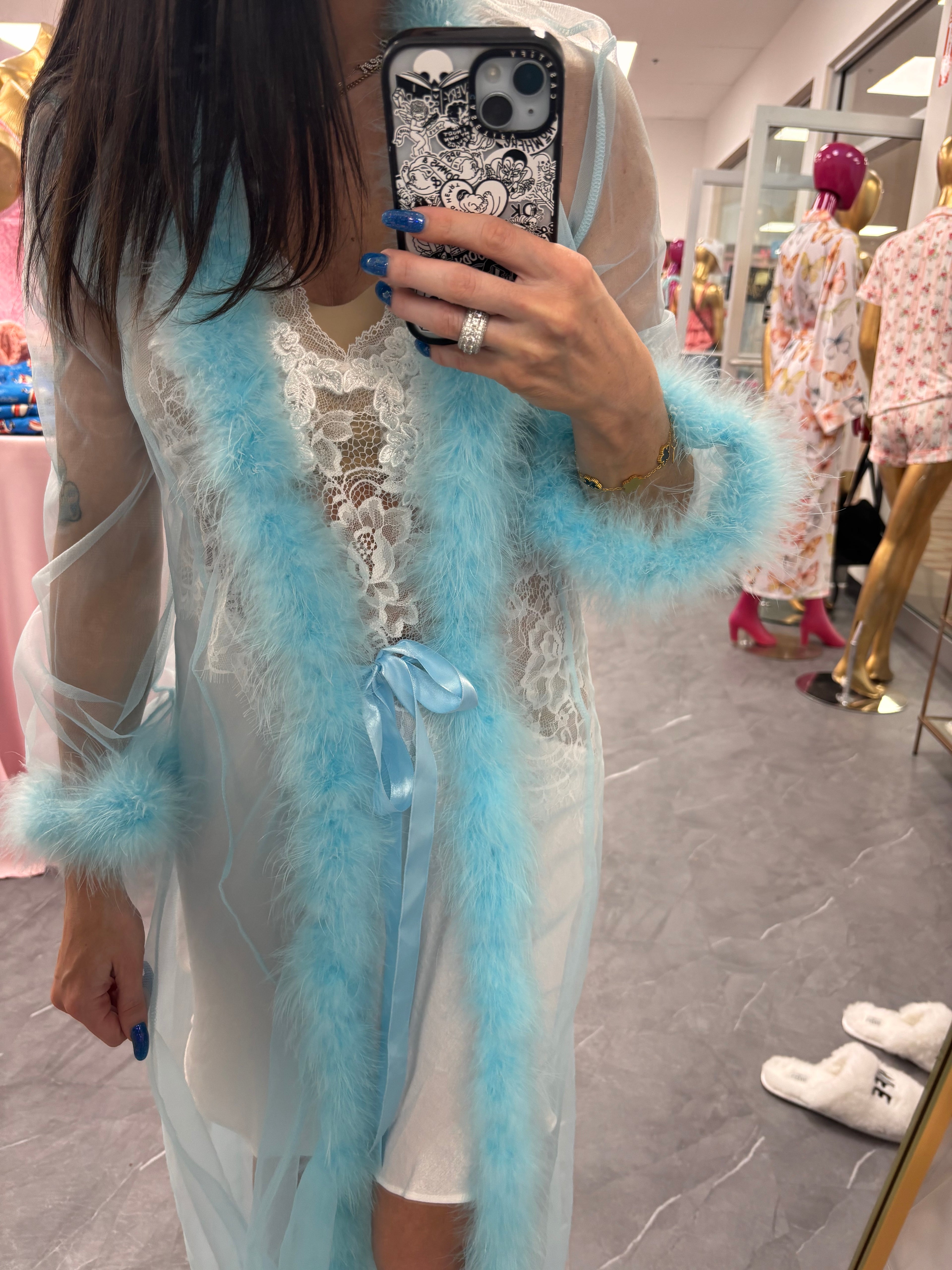 Marabou Robe Turquoise