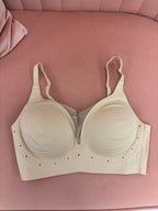 Perforated Gel Seamless Bra Mesh Detail: Beige