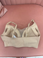 Perforated Gel Seamless Bra Mesh Detail: Beige
