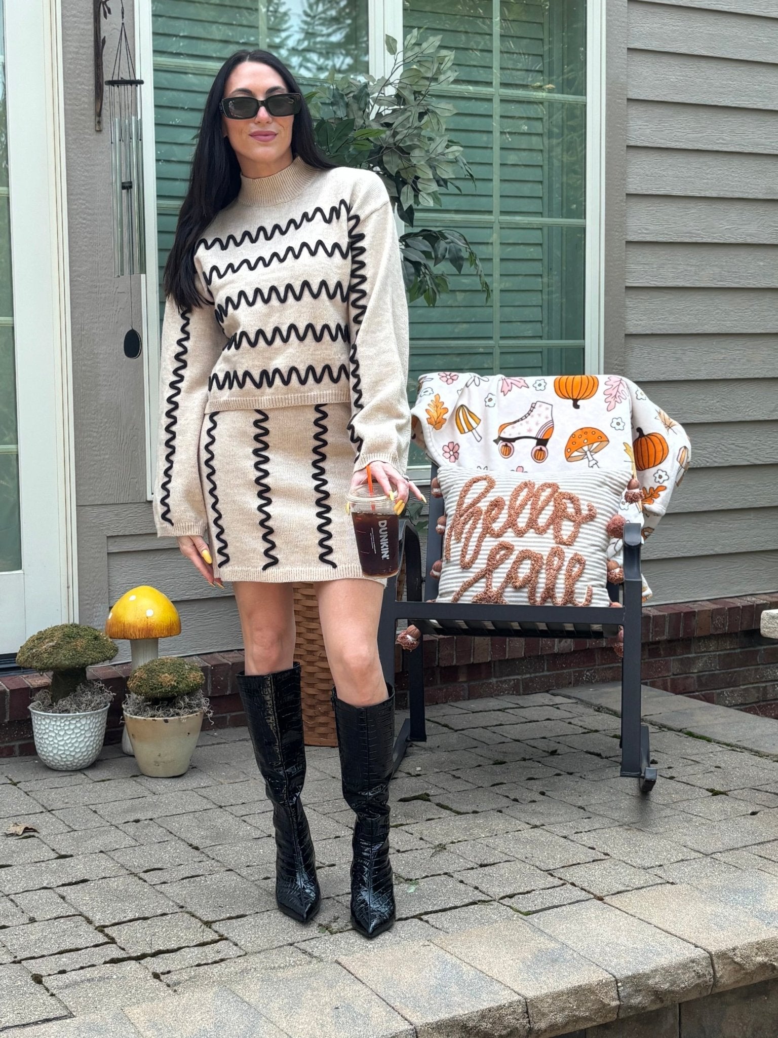 Wavy Stripe Turtleneck Sweater - Intimate Whispers