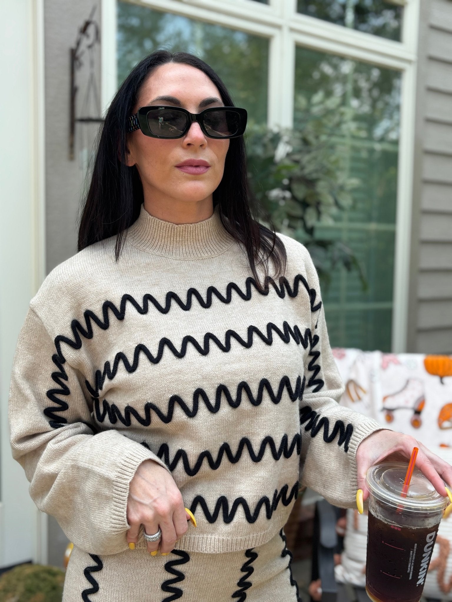 Wavy Stripe Turtleneck Sweater - Intimate Whispers