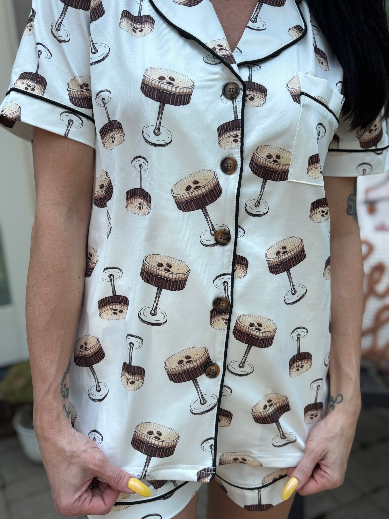 Martini Party Short Sleeve Lounge Set - Intimate Whispers