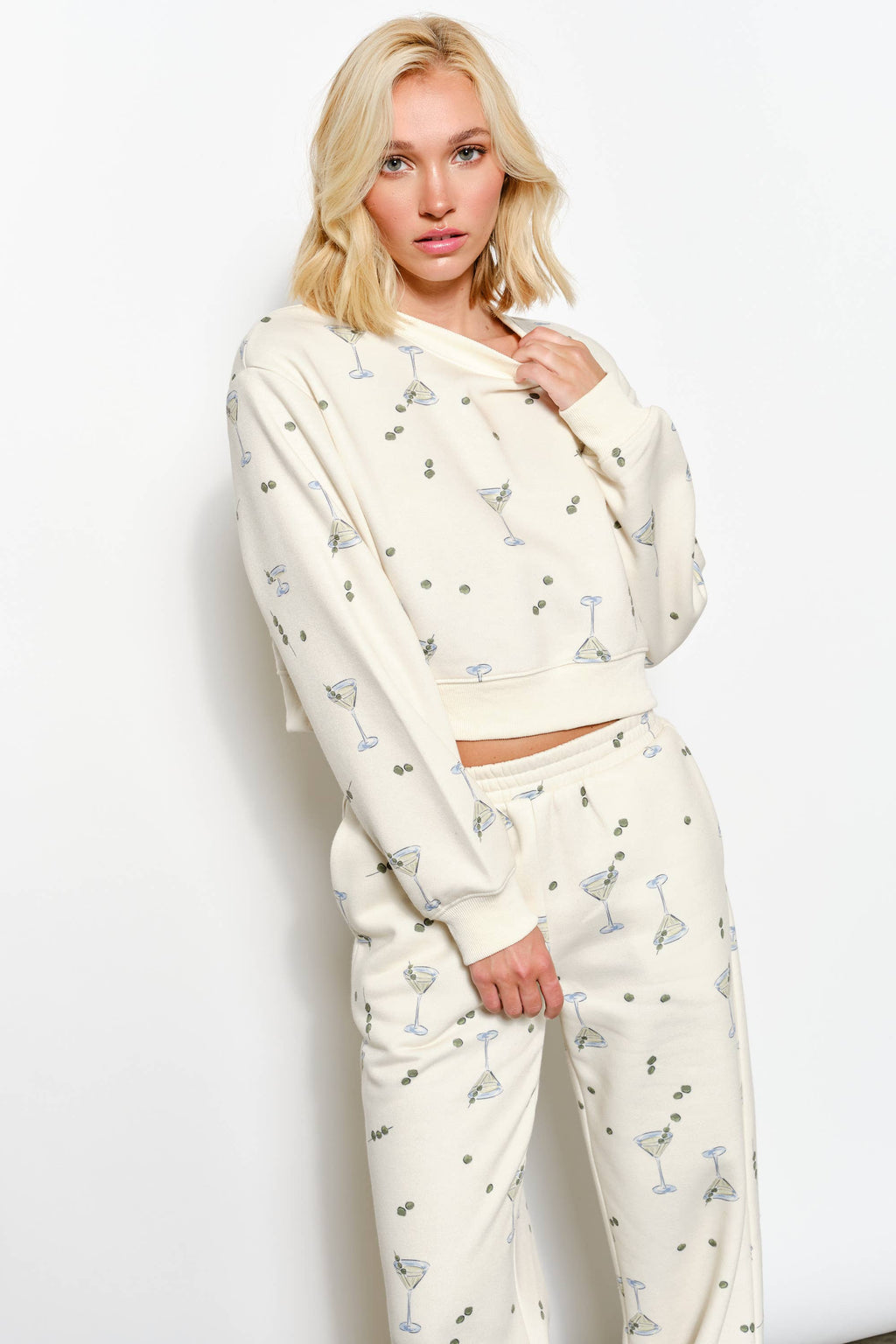Women's martini sweater with matching sweat pants