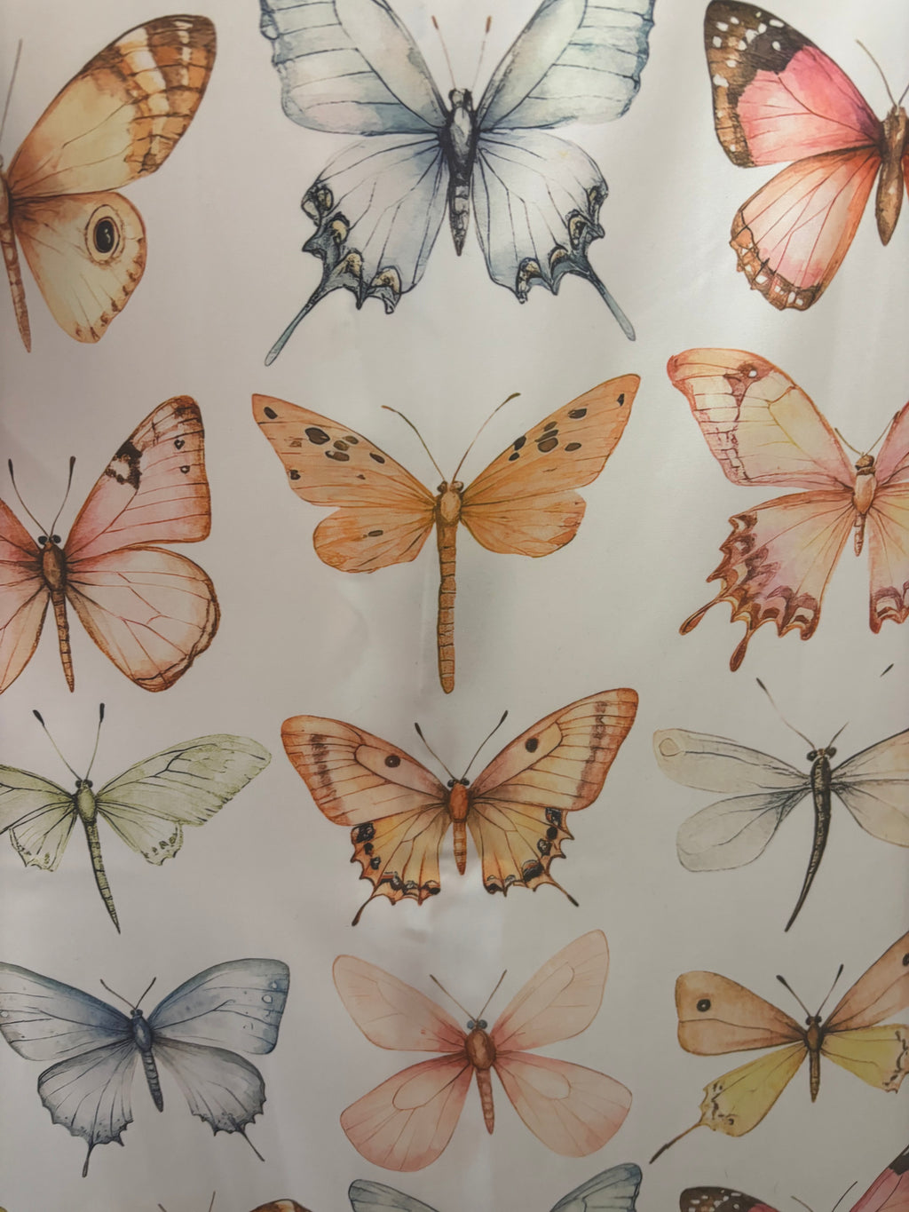 Women's satin butterfly long robe pattern detail