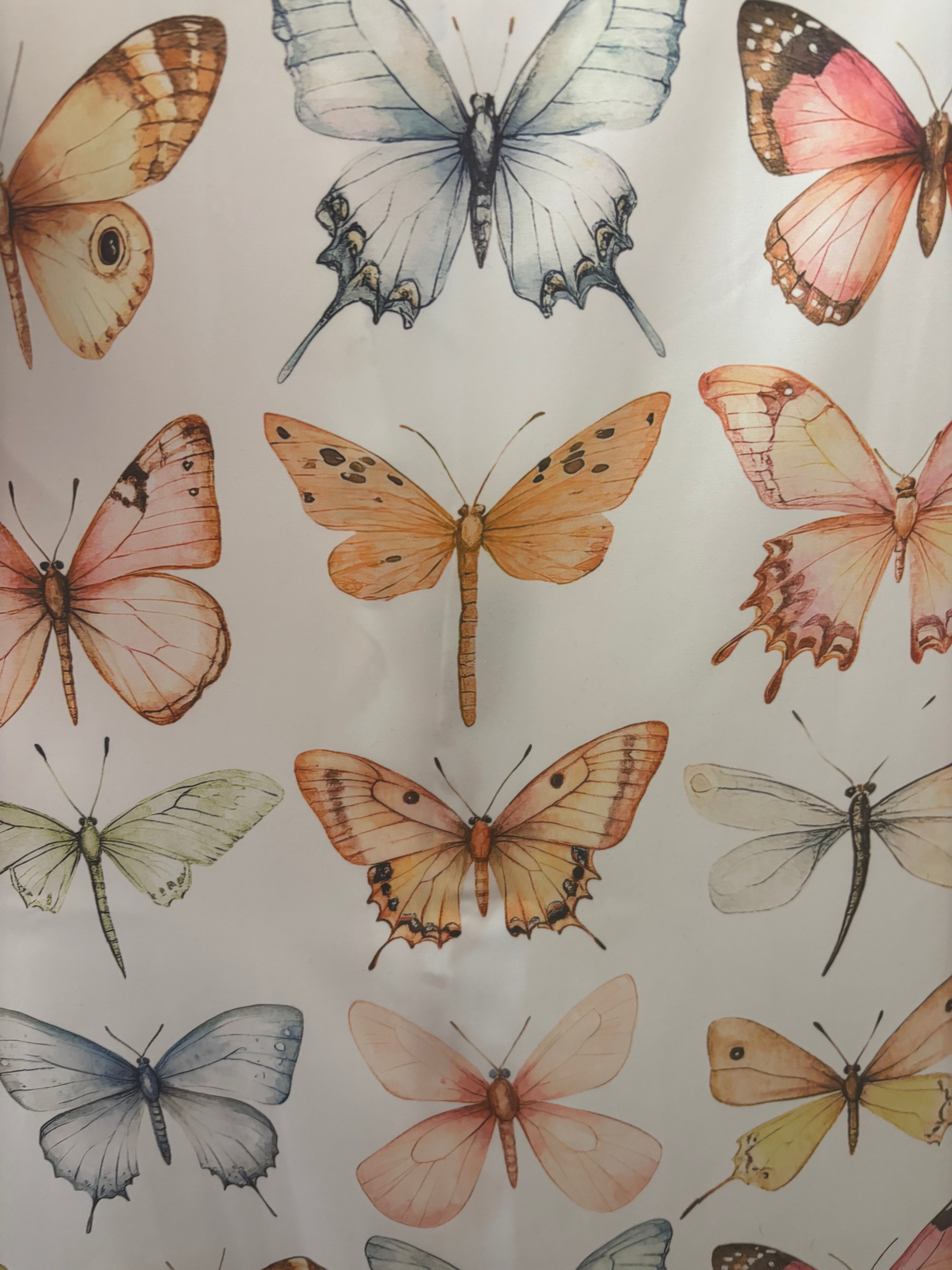 Women's satin butterfly long robe pattern detail