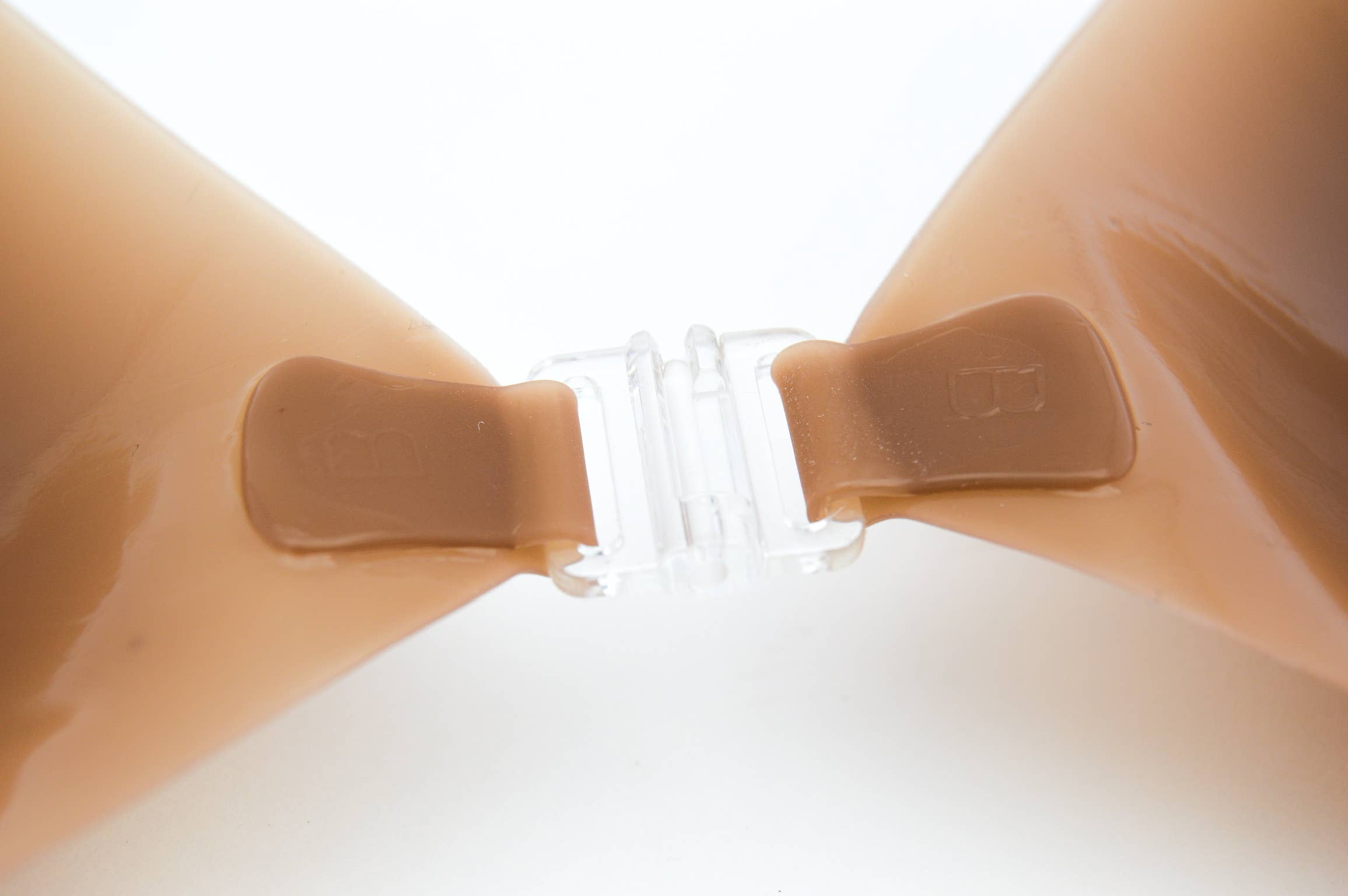 Womens adhesive reusable sticky bra nude with front clasp detail