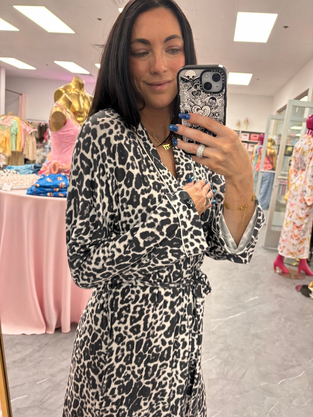 Bamboo Robe - Leopard Print - Intimate Whispers