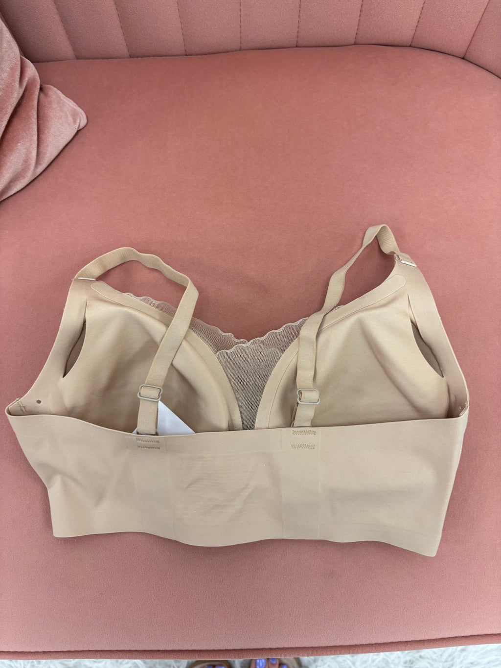 Perforated Gel Seamless Bra Mesh Detail: Beige - Intimate Whispers
