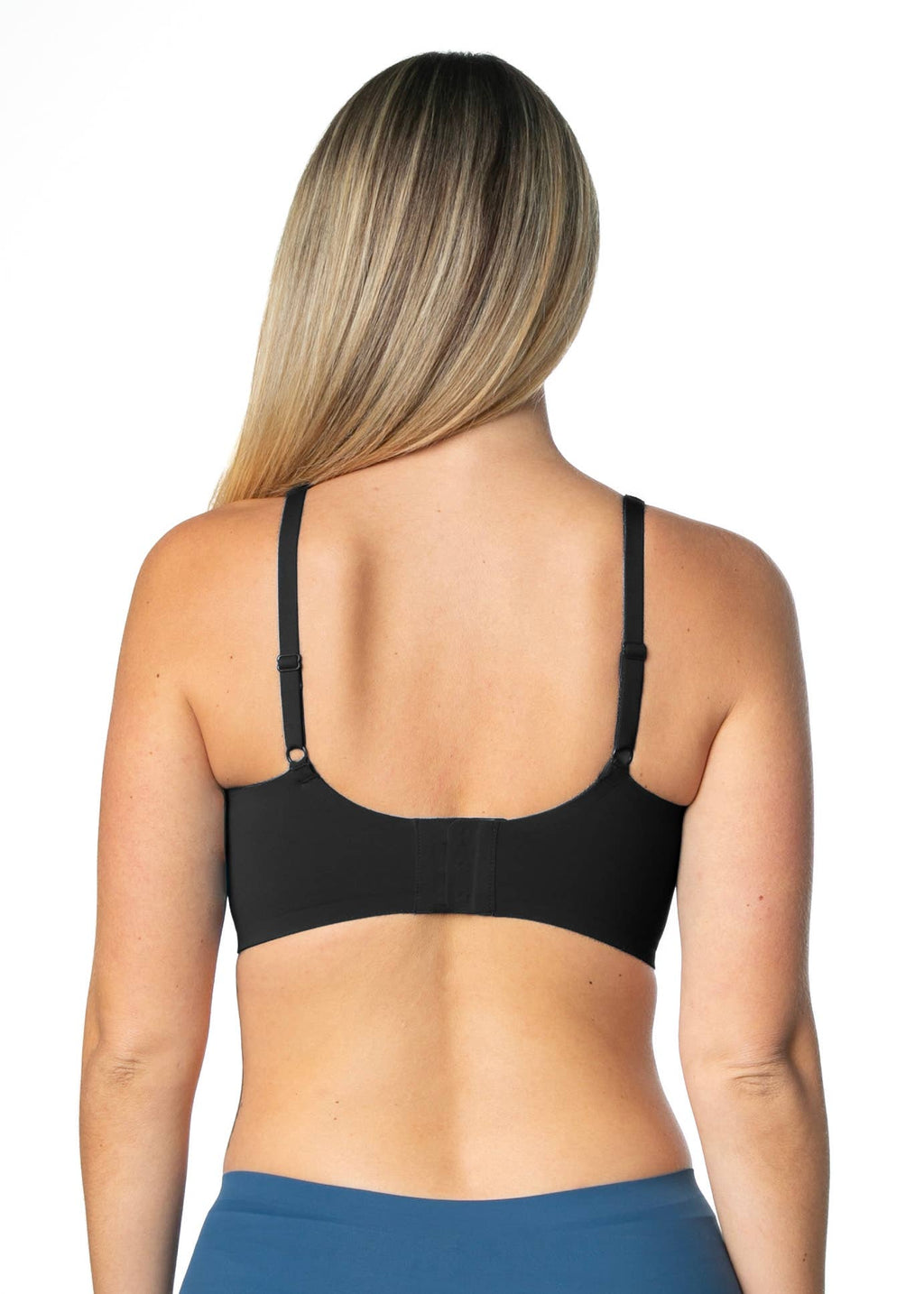 Gel Seamless Bra with Back Closure: Black - Intimate Whispers
