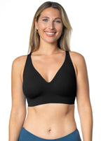 Gel Seamless Bra with Back Closure: Black - Intimate Whispers