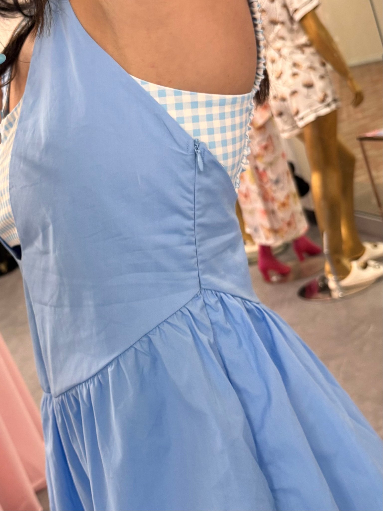 Women's Gingham Athletic Dress - Blue