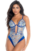 Floral Sequin Body String Blue - Intimate Whispers