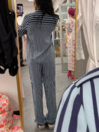 Bamboo Boyfriend Striped PJ Set - Blue - Intimate Whispers