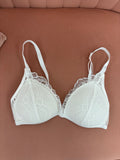 Women's white lace bridal triangle bra