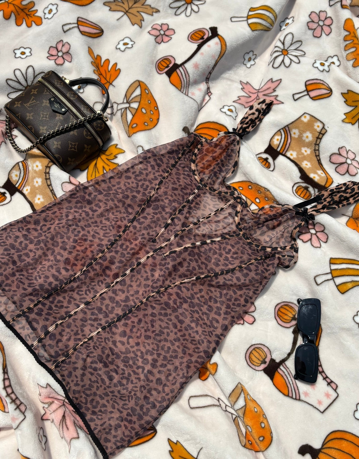 Alia Leopard Mesh Chemise & G-String - Intimate Whispers
