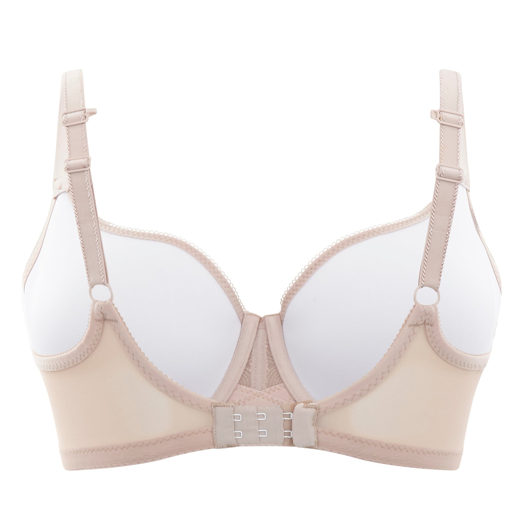 Women's panache moulded cup beige bra back flat lay 