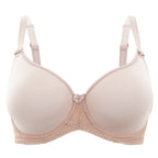 Women's panache moulded cup beige bra flat lay
