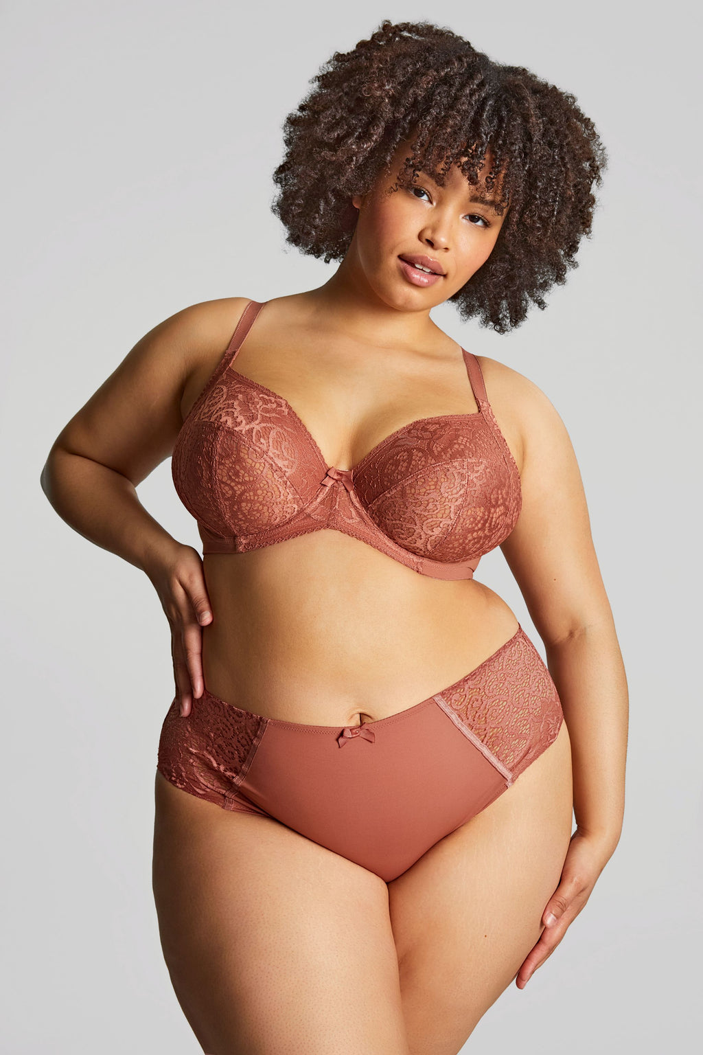 Women's Panache Estel bra in rose gold on model