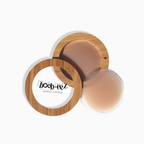 Women's light nude reusable nipple covers with bamboo case