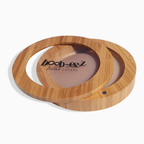 Women's light nude reusable nipple covers with bamboo case