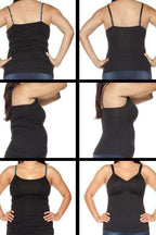 Women's nude moulded cup seamless camisole tank top on model