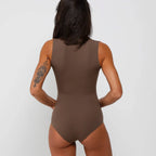 Full model photo of okko mocha brown bodysuit