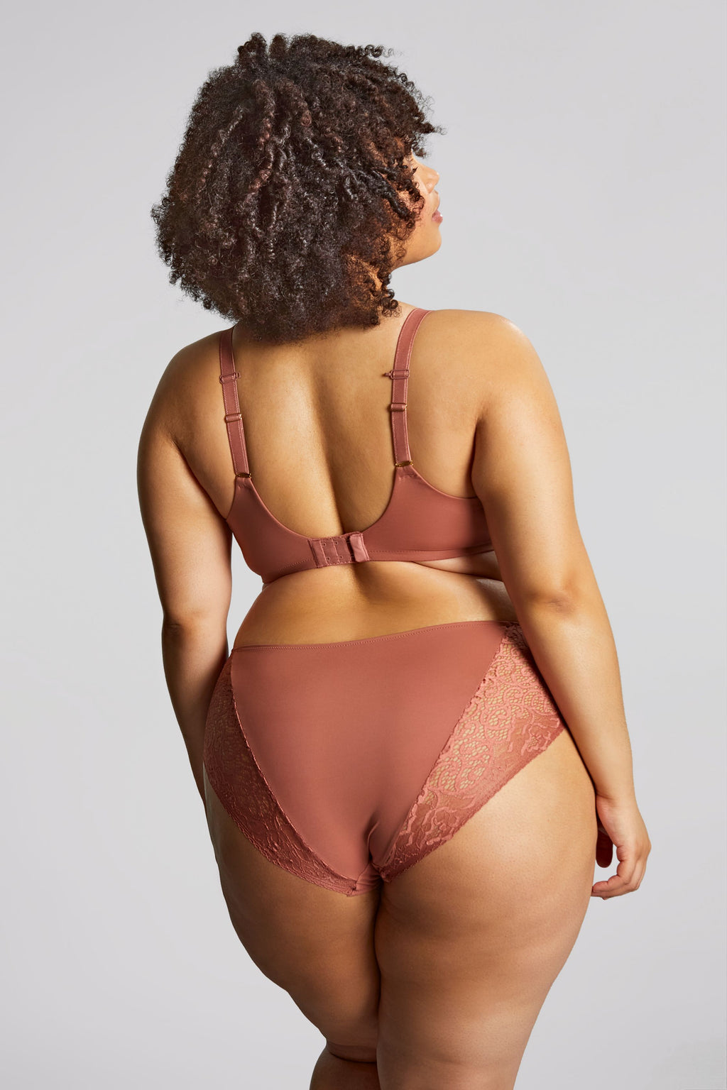 Women's Panache Estel bra in rose gold on model back view