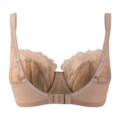 Women's Panache Envy Bra in Chai beige color back view flat lay