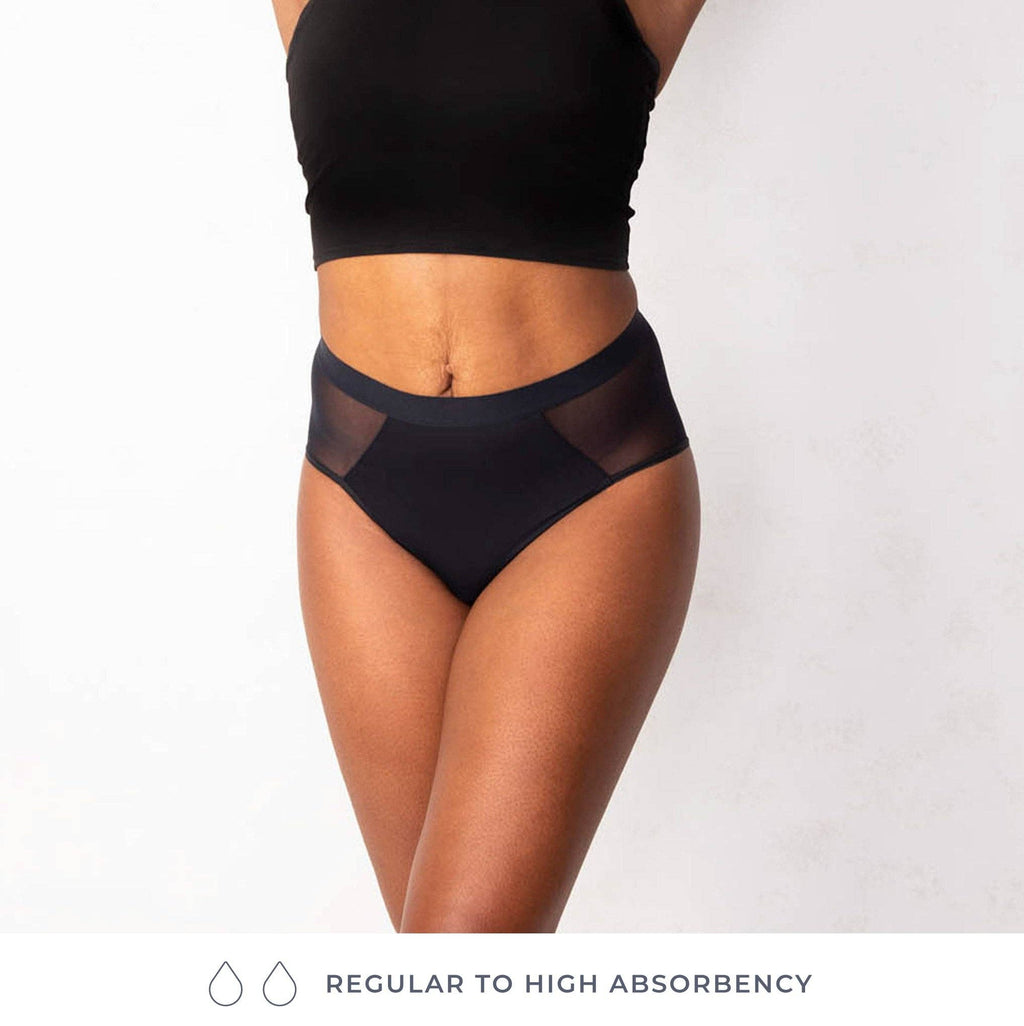 Leak Proof French Cut High Waist: Black - Intimate Whispers