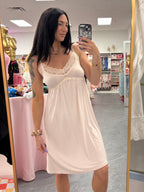 Bamboo Lace Nightie - Powder Puff - Intimate Whispers