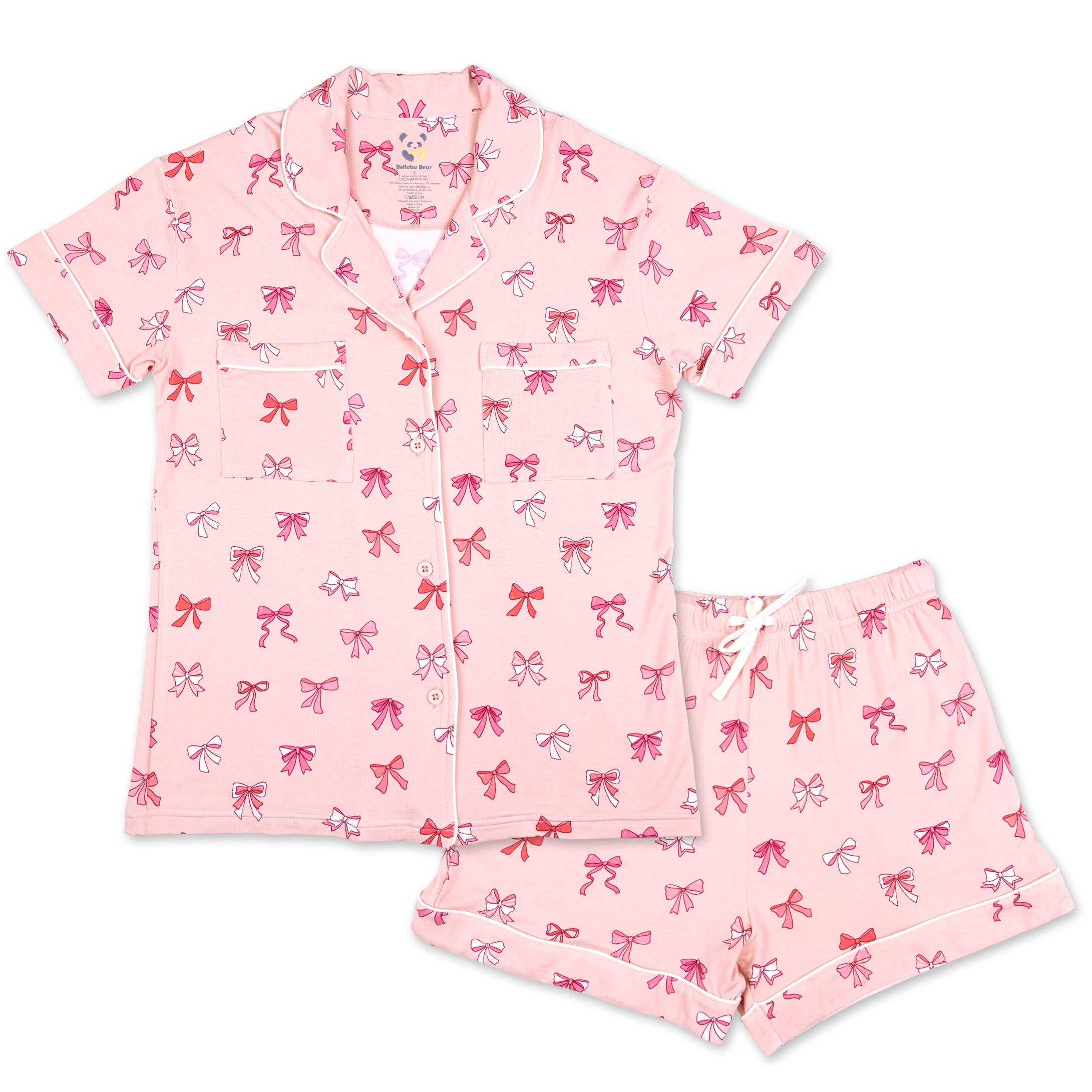 Take A Bow Bamboo Women's Pajama Short Set - Intimate Whispers