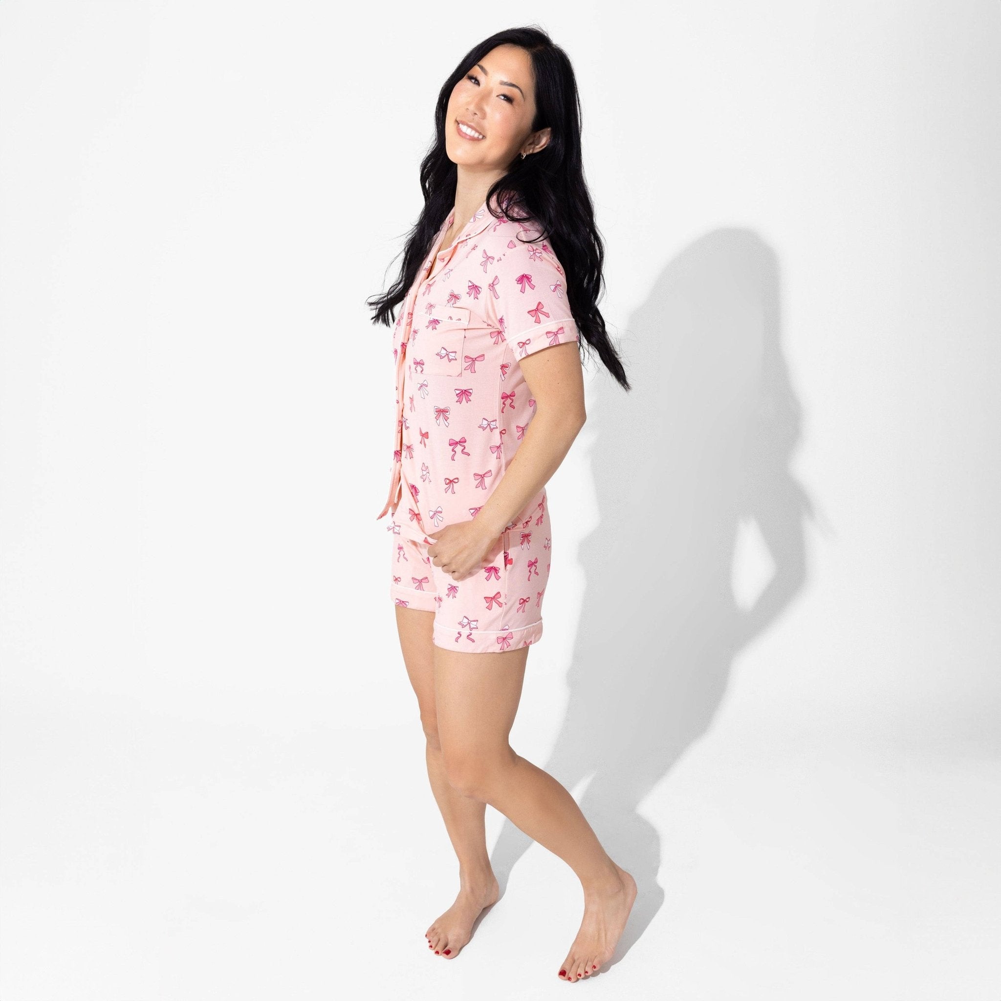 Take A Bow Bamboo Women's Pajama Short Set - Intimate Whispers
