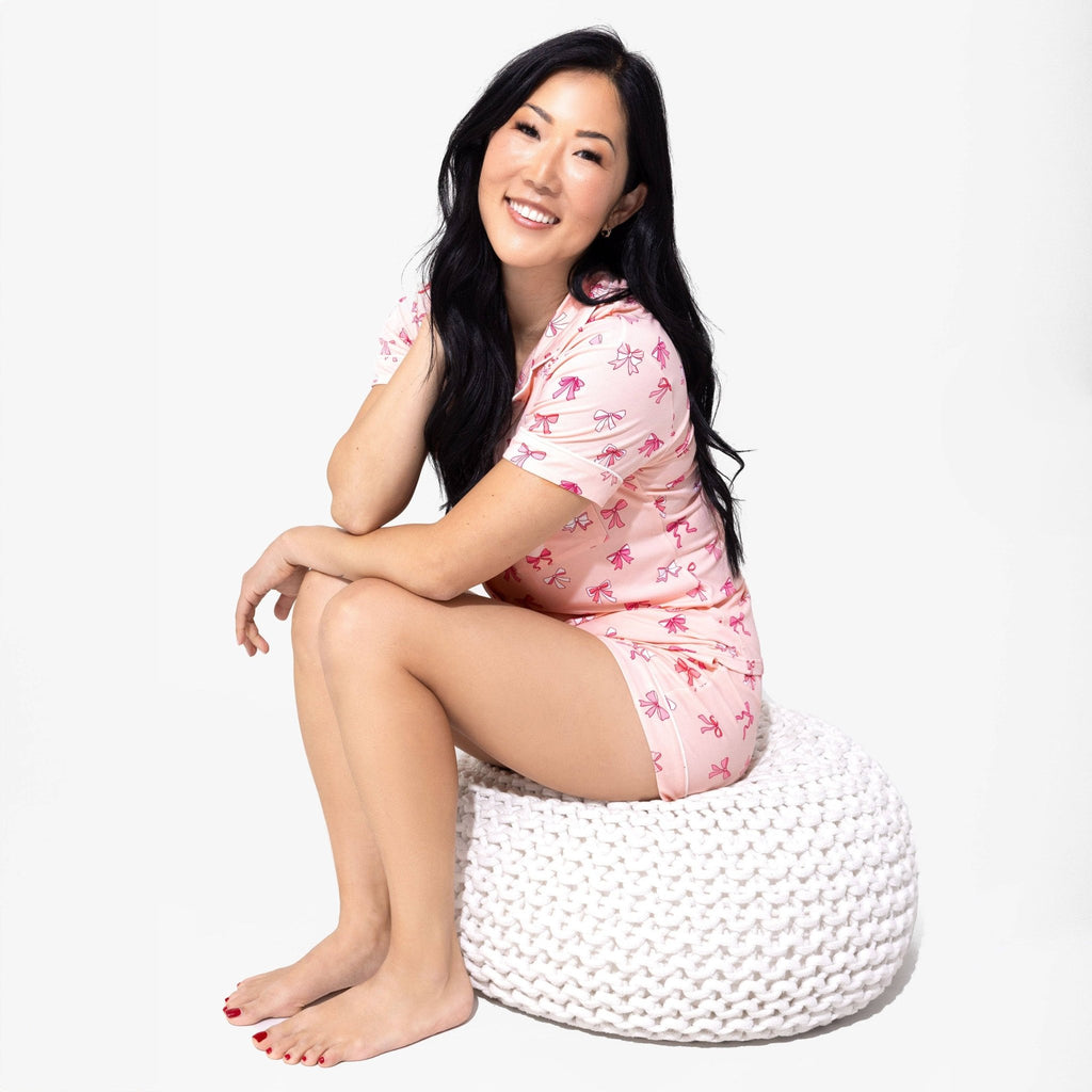 Take A Bow Bamboo Women's Pajama Short Set - Intimate Whispers
