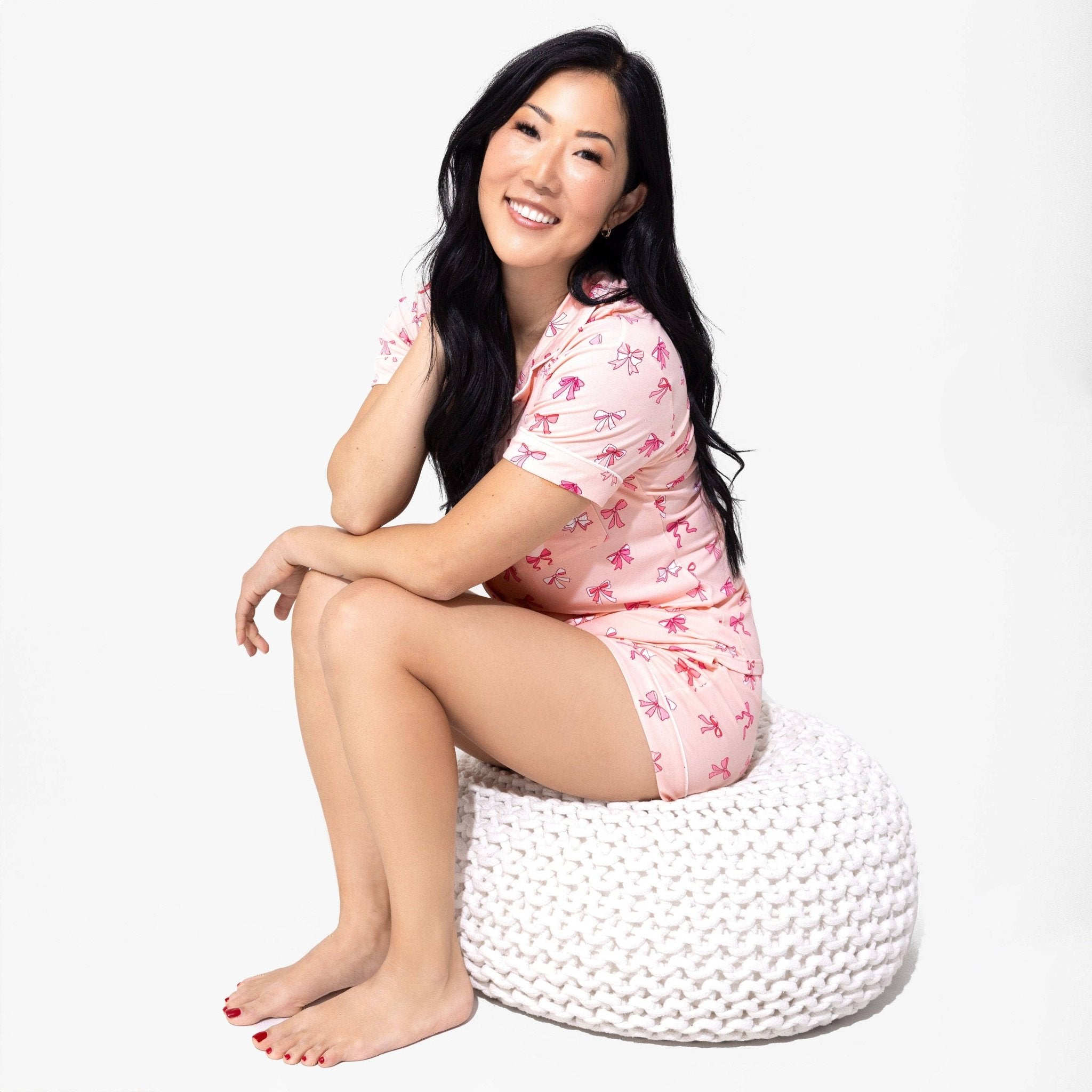 Take A Bow Bamboo Women's Pajama Short Set - Intimate Whispers