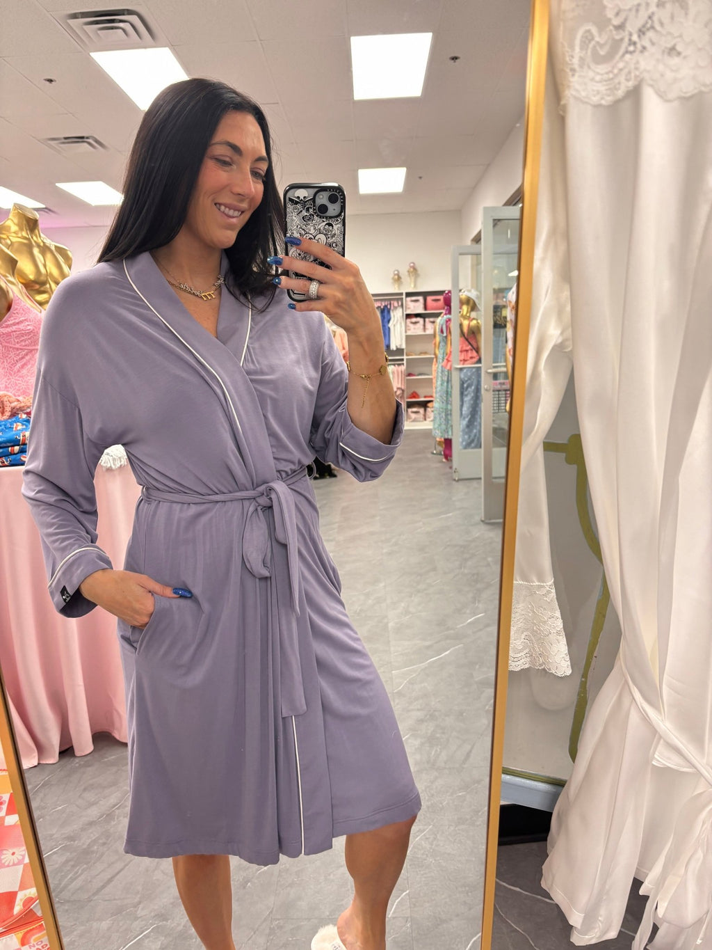 Bamboo Kimono Robe Lavender - Intimate Whispers