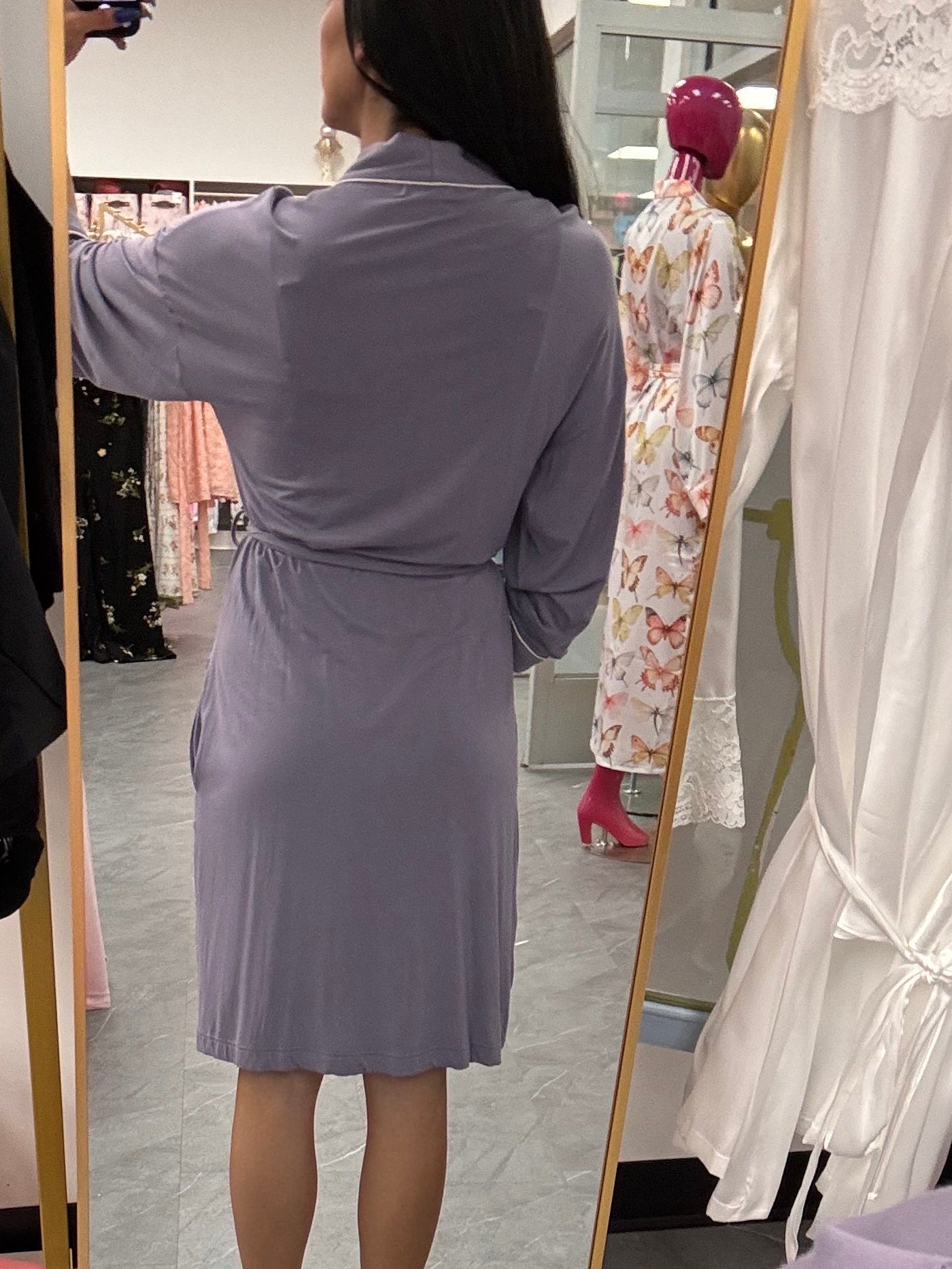 Bamboo Kimono Robe Lavender - Intimate Whispers