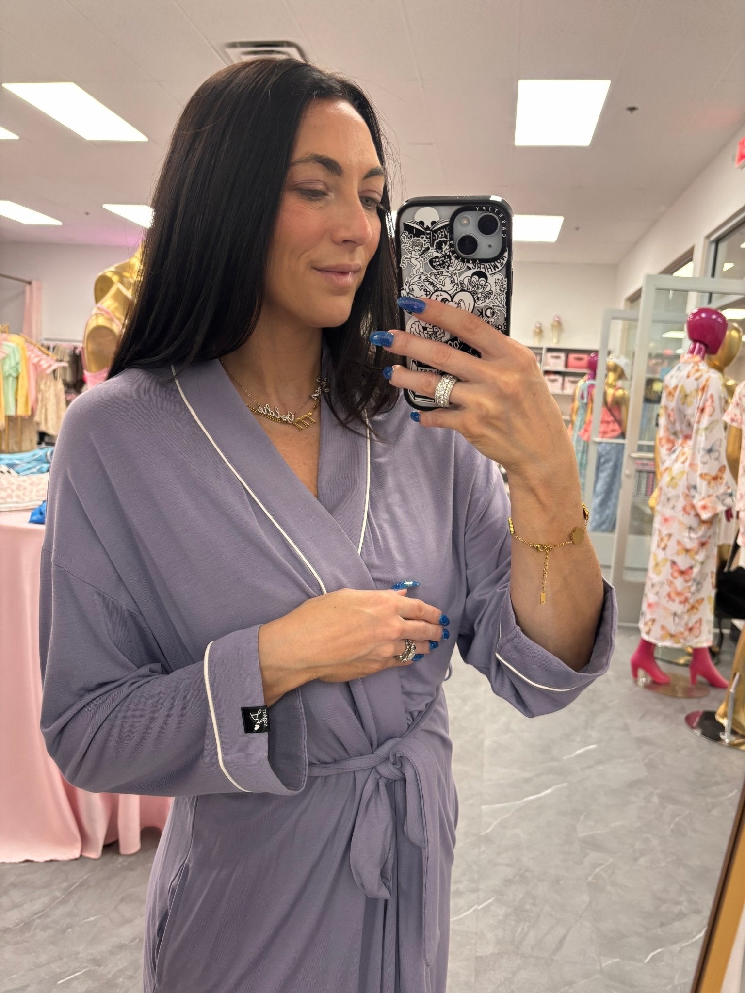 Bamboo Kimono Robe Lavender - Intimate Whispers
